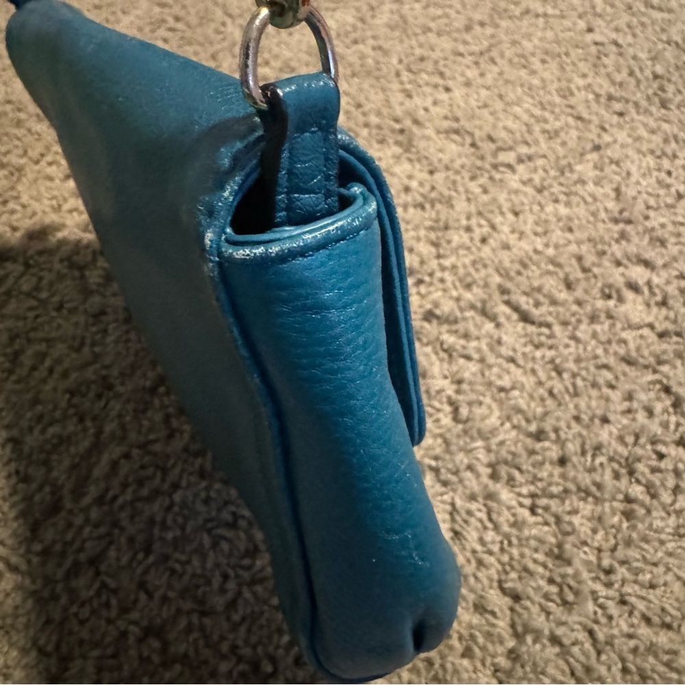 Coach Madison Teal Leather Crossbody or Shoulder Bag with Chain Strap | GUC - Picture 13 of 15